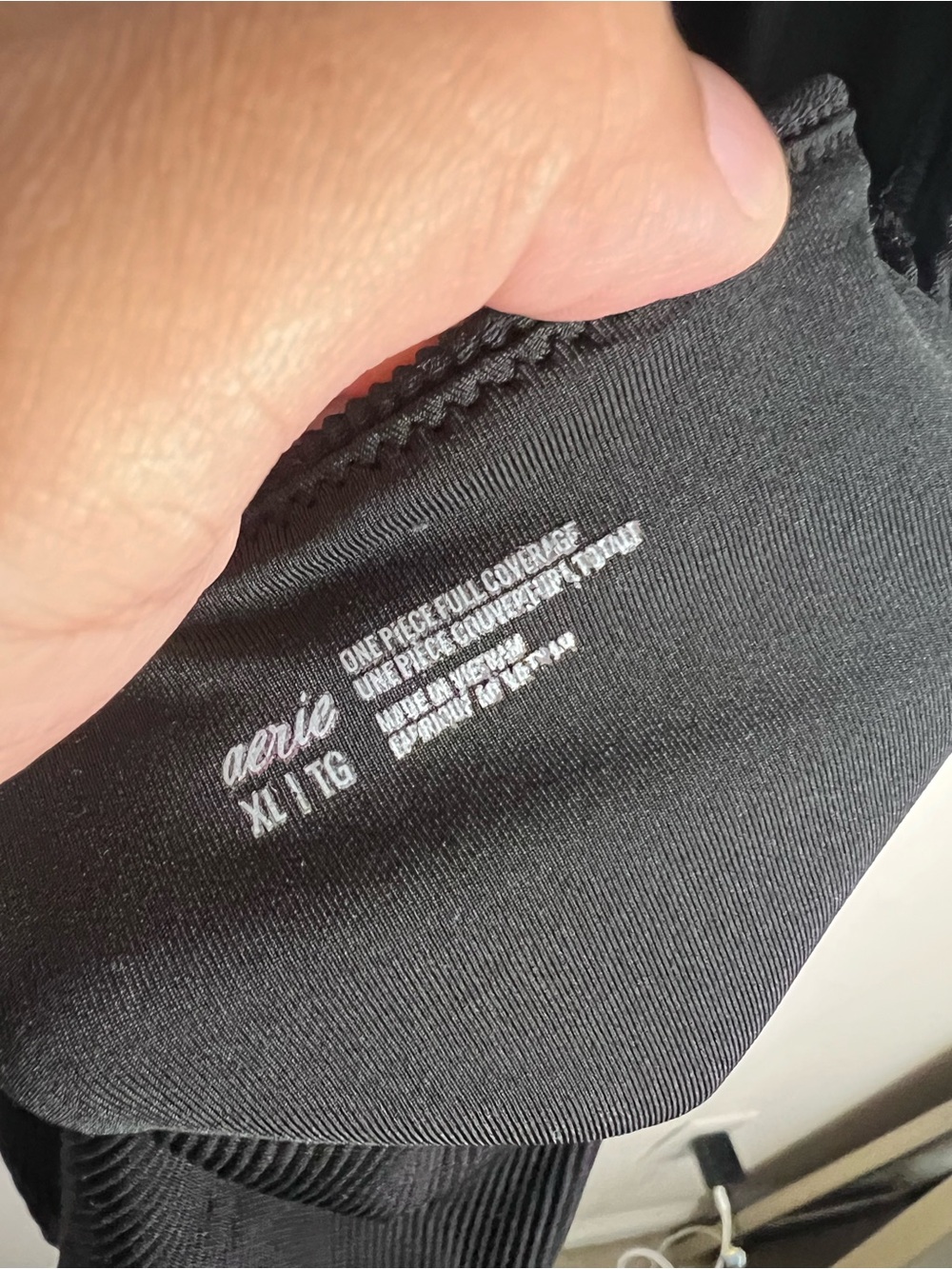 Aerie one piece full coverage Black Ribbed One-Piece Swimsuit size XL - Picture 8 of 12